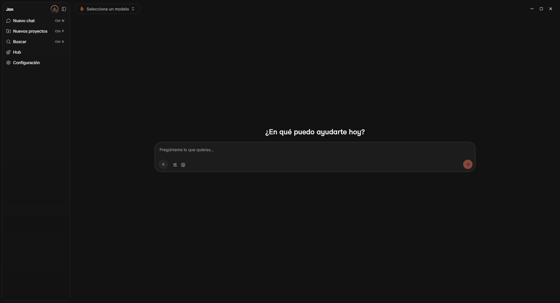 Pantalla Principal: Nuevo Chat de Jan