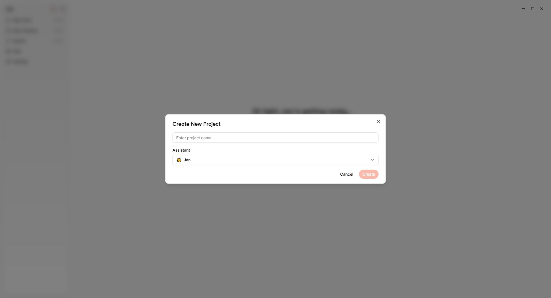 2. Pantalla de Creación de nuevos proyectos