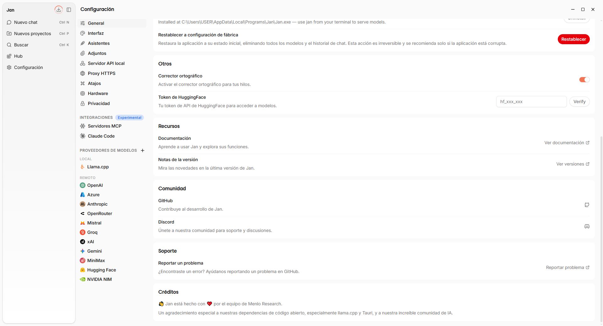 5. Menú de Configuración  - Sección: General - 4