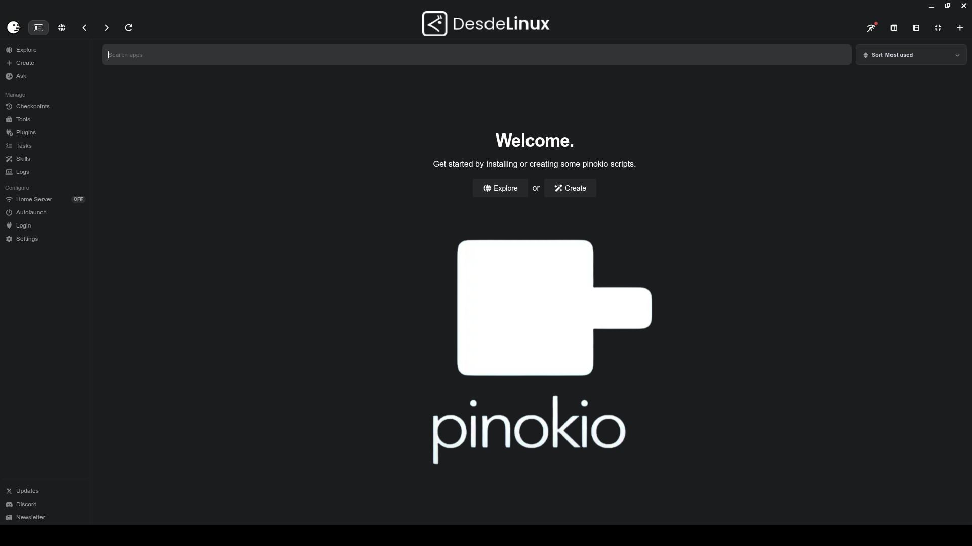 Pinokio: Gestor de Escritorio para aplicaciones y herramientas IA